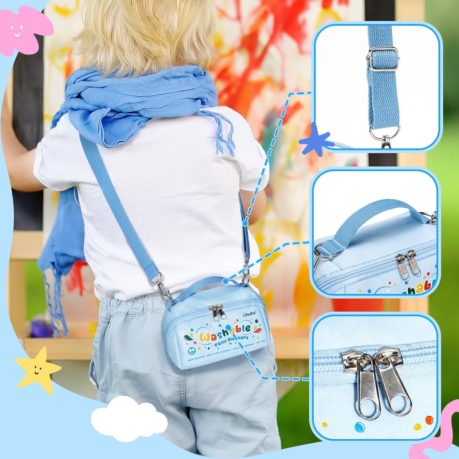 imageOhuhu Acrylic Paint Markers UltraWashable Markers for Kids Bullet Tip Paint Pens for Rock Painting Easter Eggs Wood Glass Ceramic Canvas School Classroom Supplies Ages 314