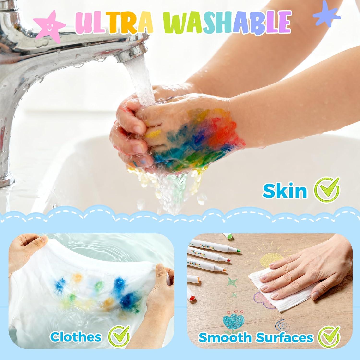 imageOhuhu Acrylic Paint Markers UltraWashable Markers for Kids Bullet Tip Paint Pens for Rock Painting Easter Eggs Wood Glass Ceramic Canvas School Classroom Supplies Ages 314