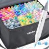 imageOhuhu Alcohol Based Brush Markers Double Tipped Art Marker Set for Artists Adults Coloring Drawing Sketching Illustration  Brush Fine Dual Tip  216 Colors  1 Blender  1 Marker Case  Honolulu
