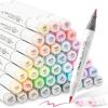 imageOhuhu Pastel Markers Alcohol Based 96 Pastel Colors of Sweetness amp Blossoming  Double Tipped Art Alcohol Markers for Artist Adults Coloring Illustration  Brush amp Fine  Honolulu BSweetness