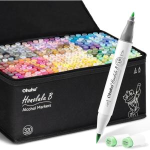 Ohuhu Refillable 320 Colors Alcohol Markers Brush Tip- Double Tipped Alcohol-based Art Sketch Marker Set for Artist Adults Coloring Illustration – Honolulu B of Ohuhu Markers -Brush & Fine Dual Tips(Fine & Brush)