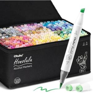 Ohuhu Refillable 320 Colors Alcohol Markers Brush Tip- Double Tipped Alcohol-based Art Sketch Marker Set for Artist Adults Coloring Illustration – Honolulu B of Ohuhu Markers -Brush & Fine Dual Tips(Chisel & Brush)
