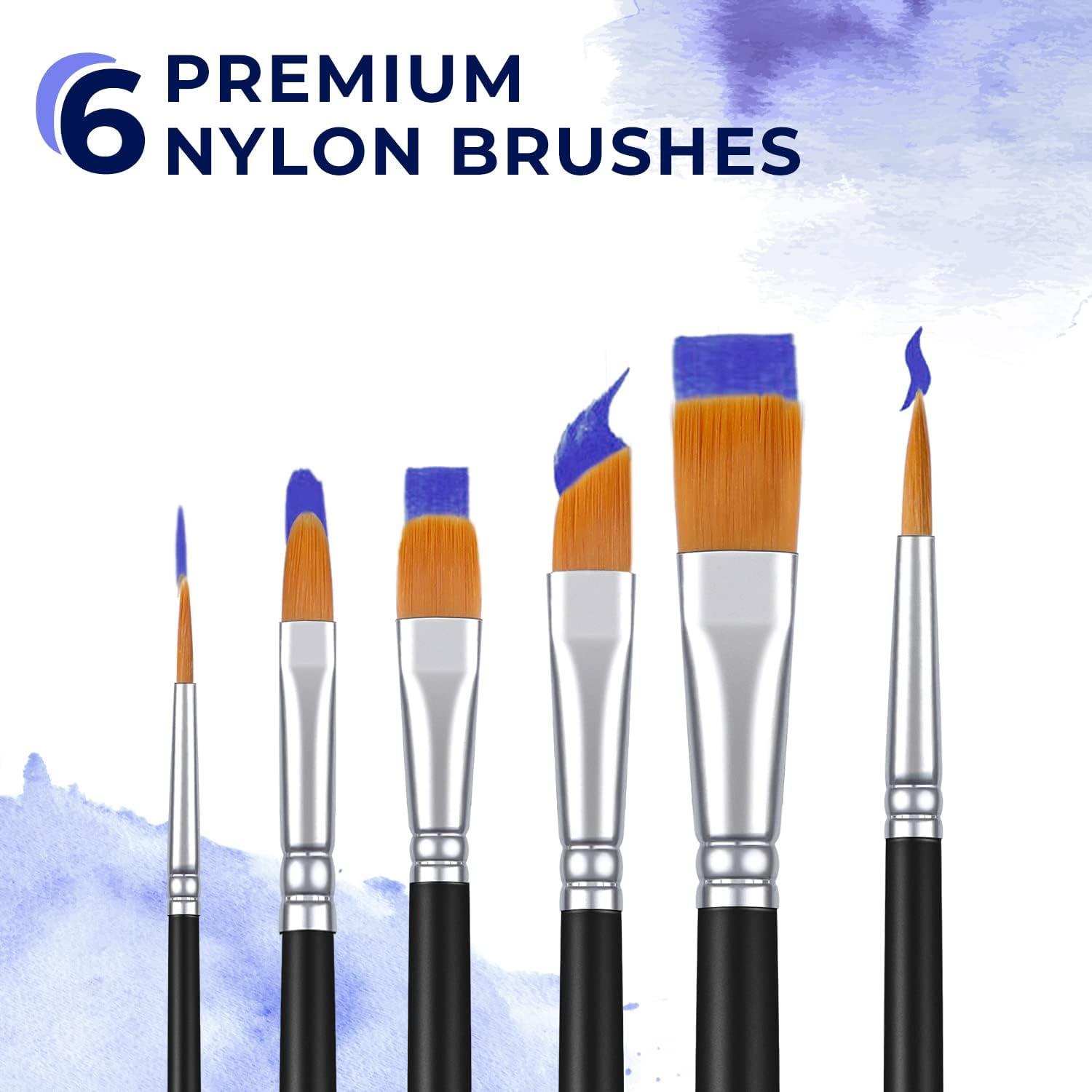 imageOhuhu Outdoor Acrylic Paint for Metal 24 Colors Paint Set 2 oz60ml Bottles for Artist Beginners 18 Basicamp 6 Metallic Acrylic Paints with 6 Brushes for Drawing Waterproof Rich Pigments on Garden Statues Woods Rocks Canvas Glass Fabrics Last 34 Years