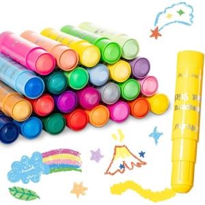 Ohuhu 36-Color Washable Tempera Paint Sticks for Kids, Non-Toxic Quick-Drying Paint Set for Drawing, Graffiti & Crafting – Works on Paper, Glass, Wood, Ceramic, Canvas & Rock