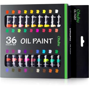 Ohuhu Oil Paint Set, 36 Oil-Based Colors, 12ml/0.42oz x 36 Tubes Non-Toxic Oil Painting Set Supplies for Canvas Painting Artist Kids Beginner Adult Classroom Student Art Supplies Gift DIY(36 Colors)