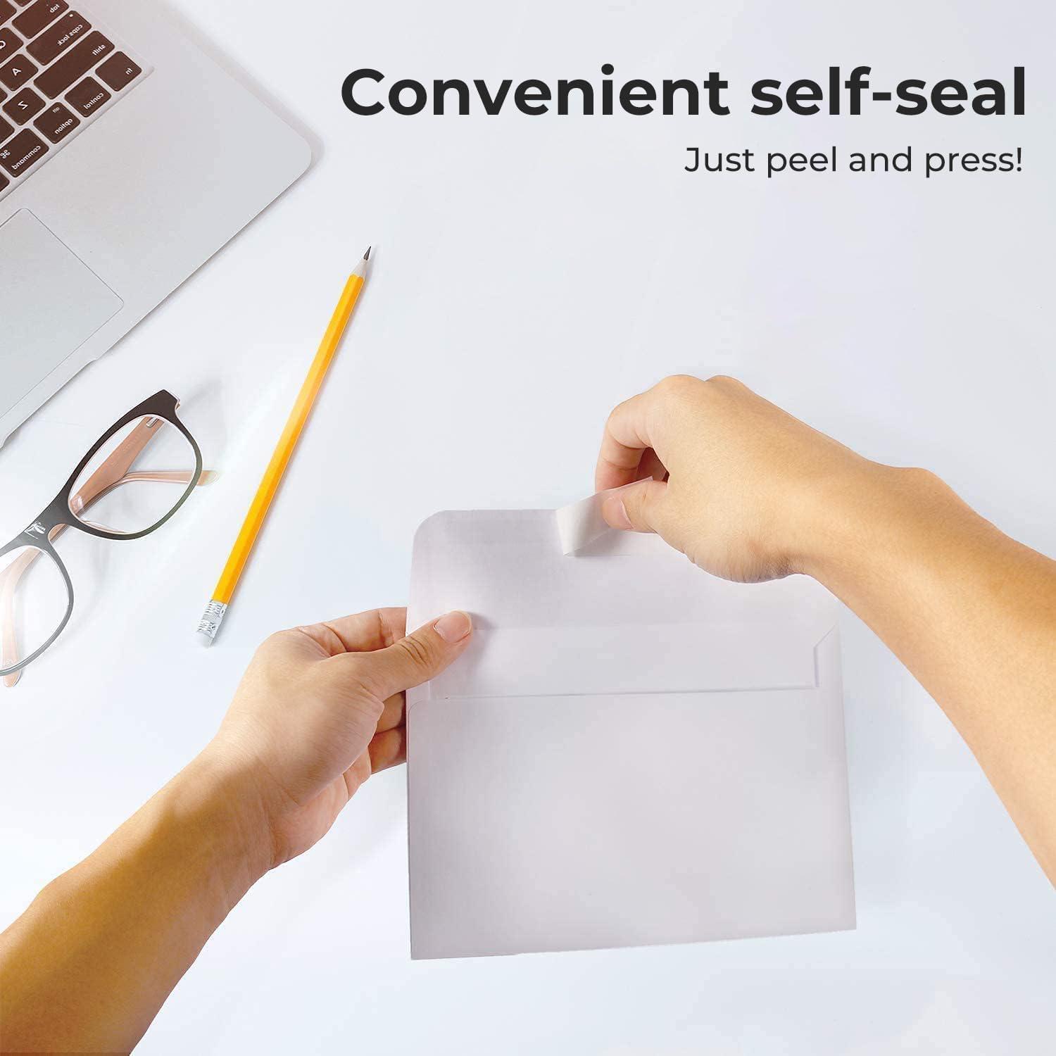 imageOhuhu A7 Printable White 5x7 Envelopes 500 Pack Bulk A7 525 x 725 Inches SelfSeal Envelopes for 5x7 Cards Christmas Cards Wedding Invitations Photos Graduation Baby ShowerA7