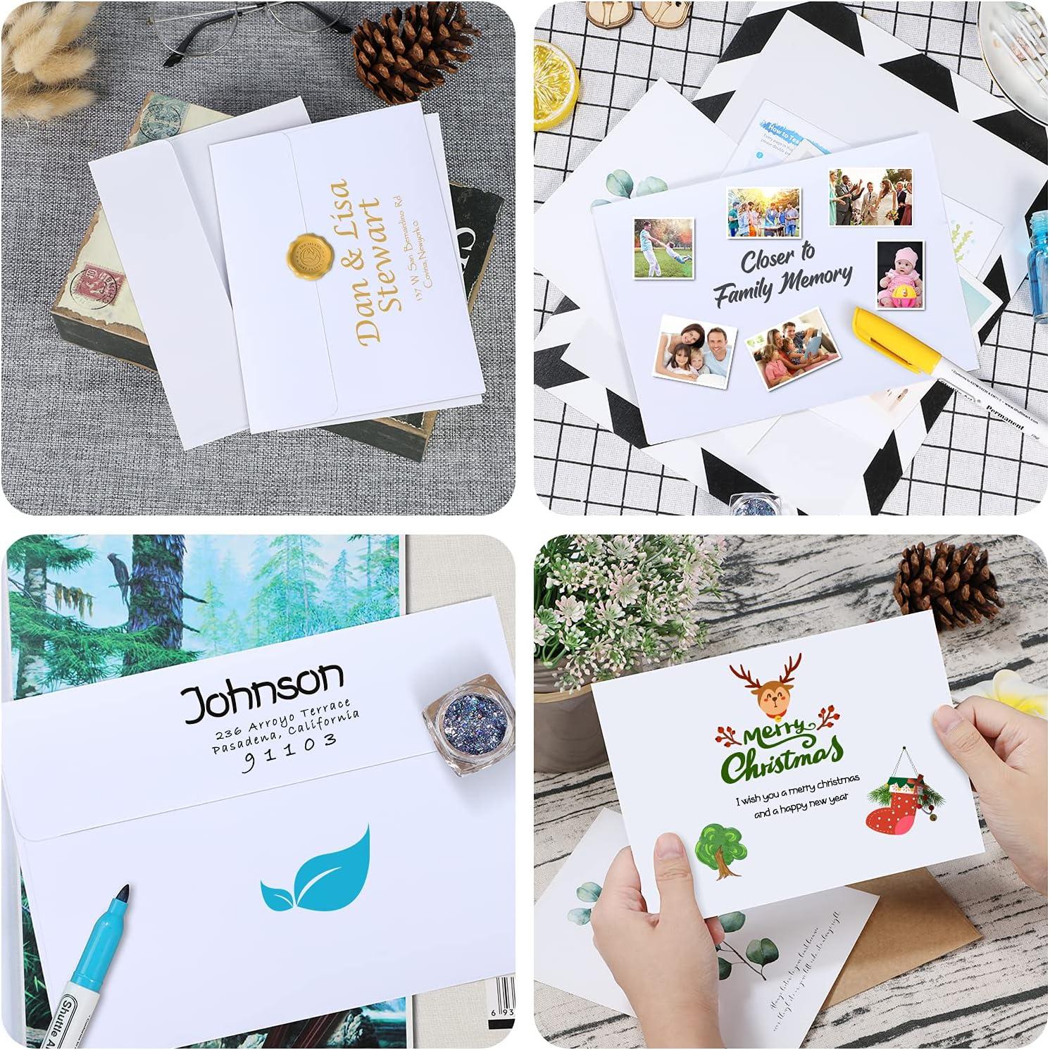 imageOhuhu A7 Printable White 5x7 Envelopes 500 Pack Bulk A7 525 x 725 Inches SelfSeal Envelopes for 5x7 Cards Christmas Cards Wedding Invitations Photos Graduation Baby ShowerA7