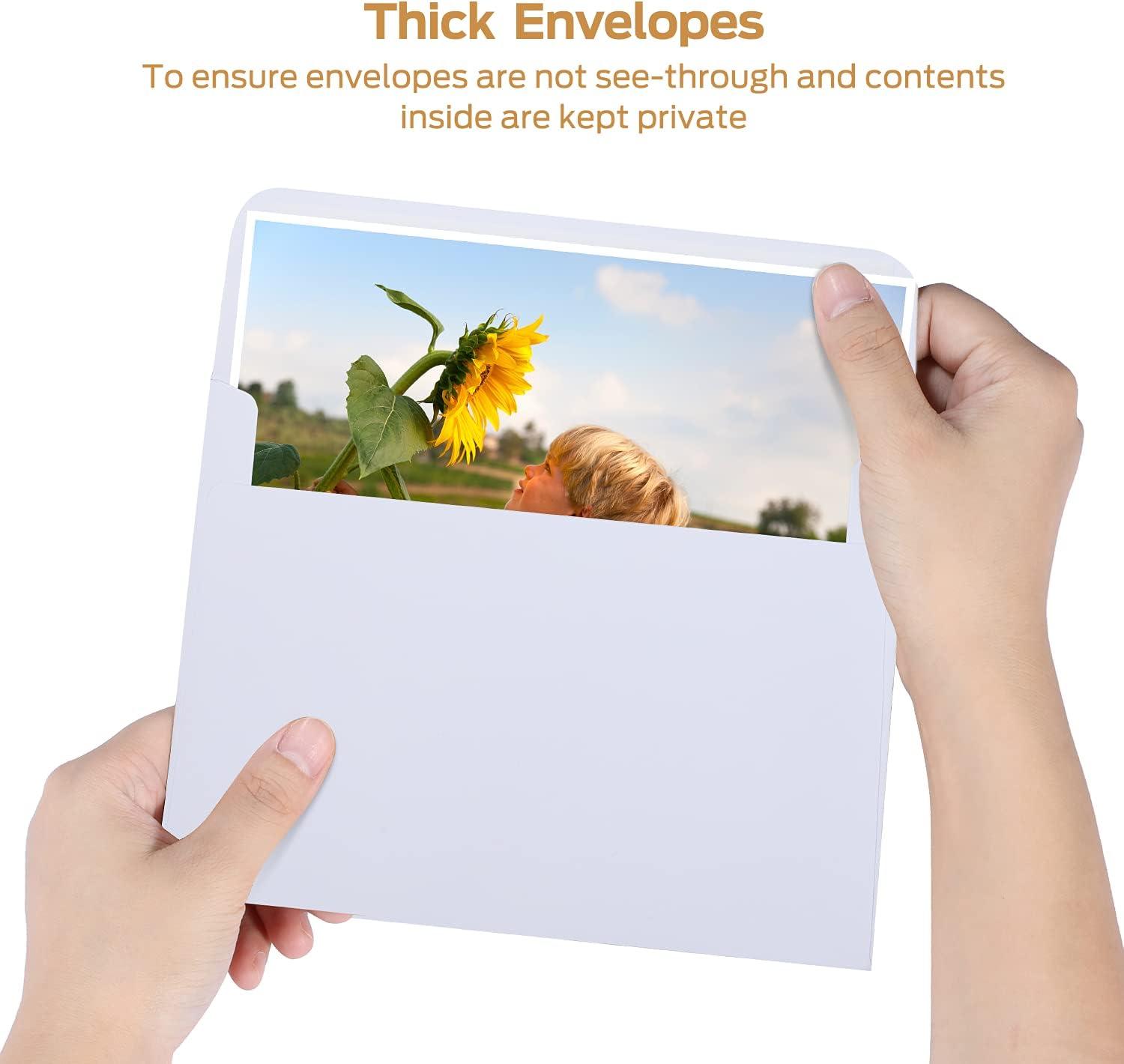 imageOhuhu A7 Printable White 5x7 Envelopes 500 Pack Bulk A7 525 x 725 Inches SelfSeal Envelopes for 5x7 Cards Christmas Cards Wedding Invitations Photos Graduation Baby ShowerA7