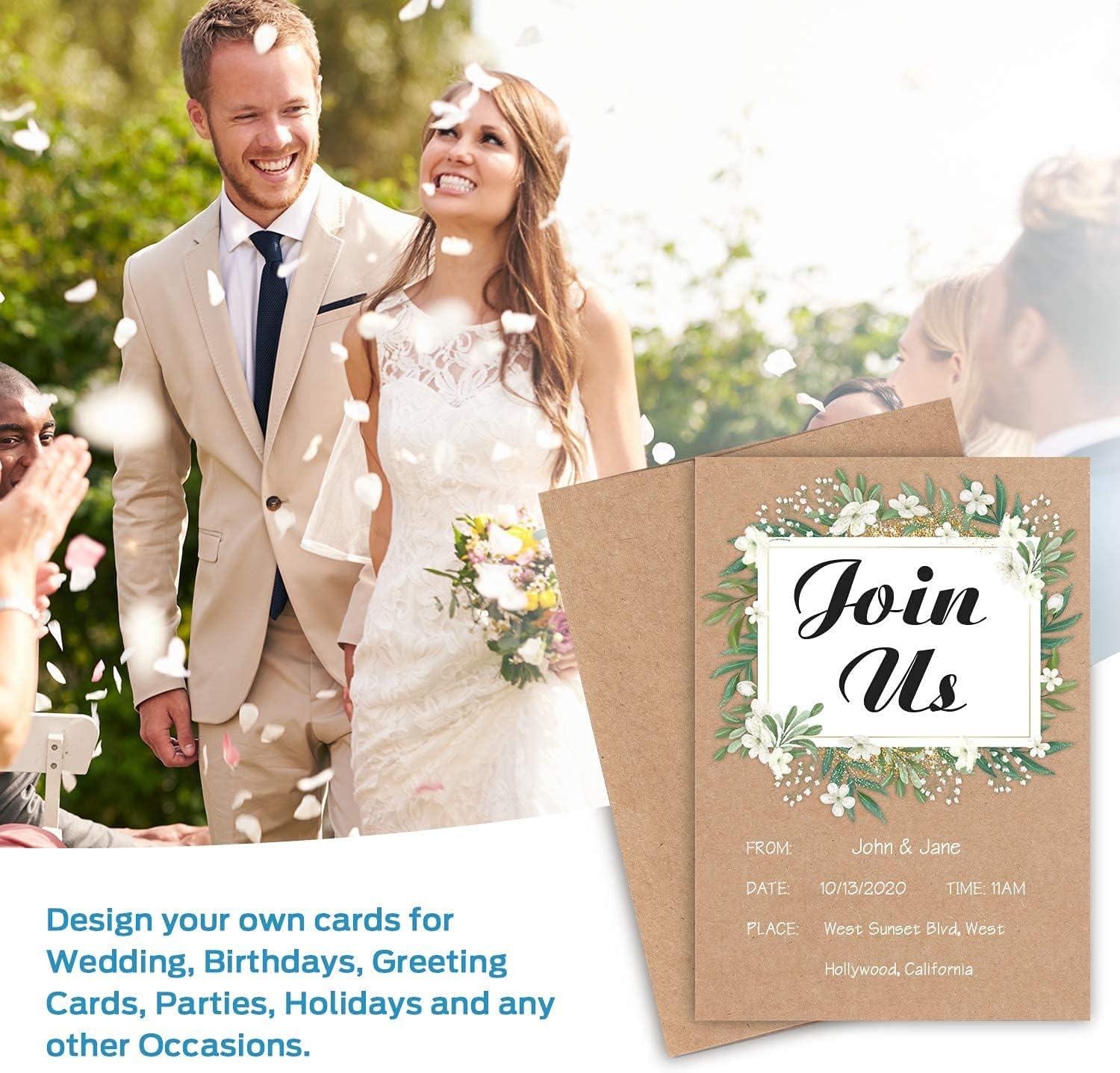 imageOhuhu Blank Brown Kraft Cards and Envelopes 100 Pack 4 x 6 Folded Cardstock Paper and A4 Envelopes for DIY Greeting Cards Wedding Birthday Invitations Baby Shower Thank You Notes and MoreA6 4x6