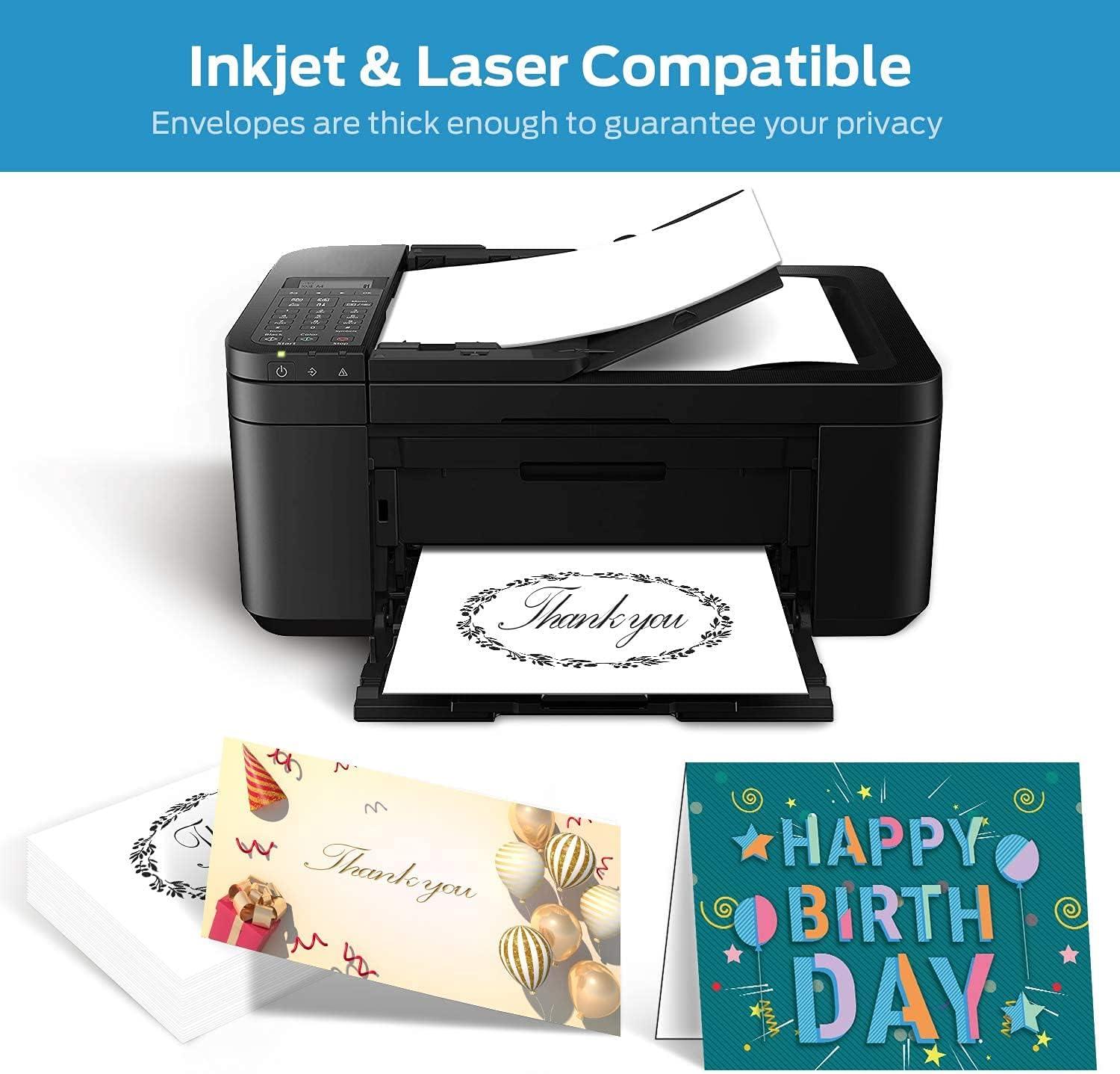 imageOhuhu Blank White Cards and Envelopes 200 Pack 425 x 55 Heavyweight Folded Cardstock and A2 Envelopes for DIY Greeting Cards Wedding Birthday Invitations Baby Shower Thank You Cards and MoreA7 5x7