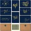 image100 Thank You Cards Bulk Navy Blue and Gold Designs Thank You Notes Box Set with SelfSeal Envelopes and Stickers  Elegant 8 Design Greeting Card for Wedding Baby Shower Business Graduation Birthday