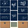 imageOhuhu 100 Thank You Cards Bulk Navy Blue Blank Thank You Notes Box Set with SelfSeal Envelopes and Stickers