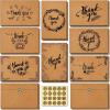 imageOhuhu Bulk 104 Thank You Cards Brown Kraft 4x6 Thank You Notes with SelfSeal Envelopes and Stickers  Elegant 8 Design Greeting Card for Wedding Shower Business Graduation Birthday