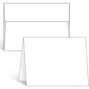 Ohuhu Blank White Cards and Envelopes 200 Pack – 4.25″ x 5.5″ Heavyweight Folded Cardstock and A2 Envelopes for DIY Greeting Cards Wedding Birthday Invitations Baby Shower Thank You Cards and More(A2 (4.25×5.5))