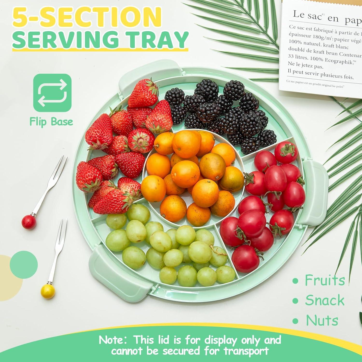 imageOhuhu Cake Carrier with Lid and Handle BPAFree Cake Containers Cake Holder for 10 inch Cake with 2 Handles Cupcake Carrier Plastic Cover Two Sided Base for Transport Pie Nuts Fruit Perfect GiftsGreen