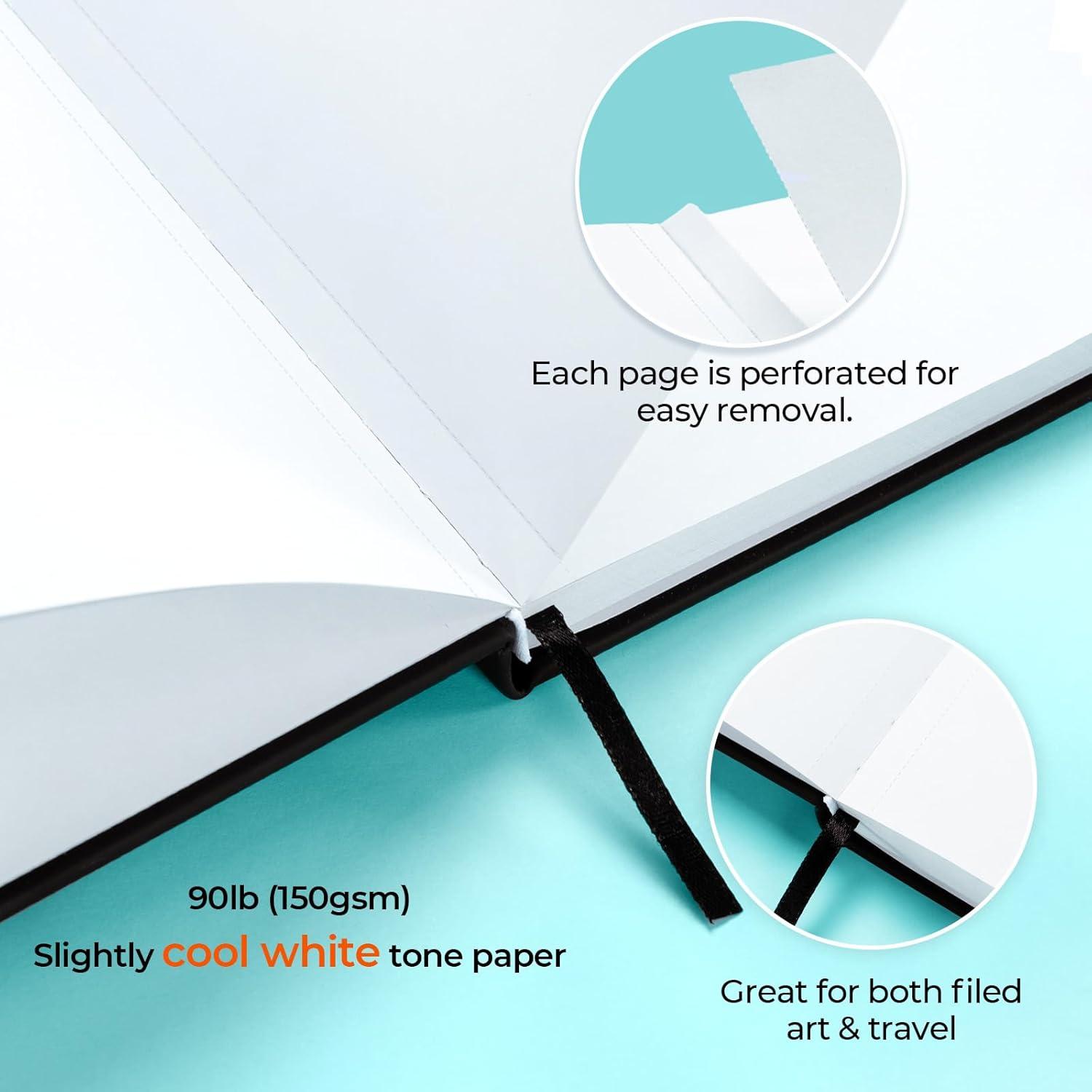 imageOhuhu DoubleSided Marker Pad Art Sketchbook Bleedproof 55x85 Small Paper Size 90 lb150 gsm Smooth Drawing Paper 60 Sheets120 Pages Hardcover Sketching Book for Alcohol Markers Paints85x11