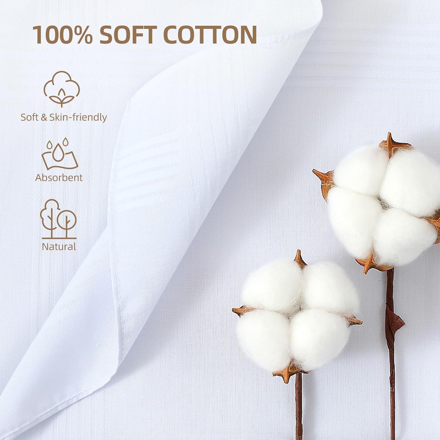 imageOhuhu Handkerchiefs for Men 100 Soft Cotton Hankerchief Machine Wash White Pocket Square for Suit 16 x 16 Mens Hankie12