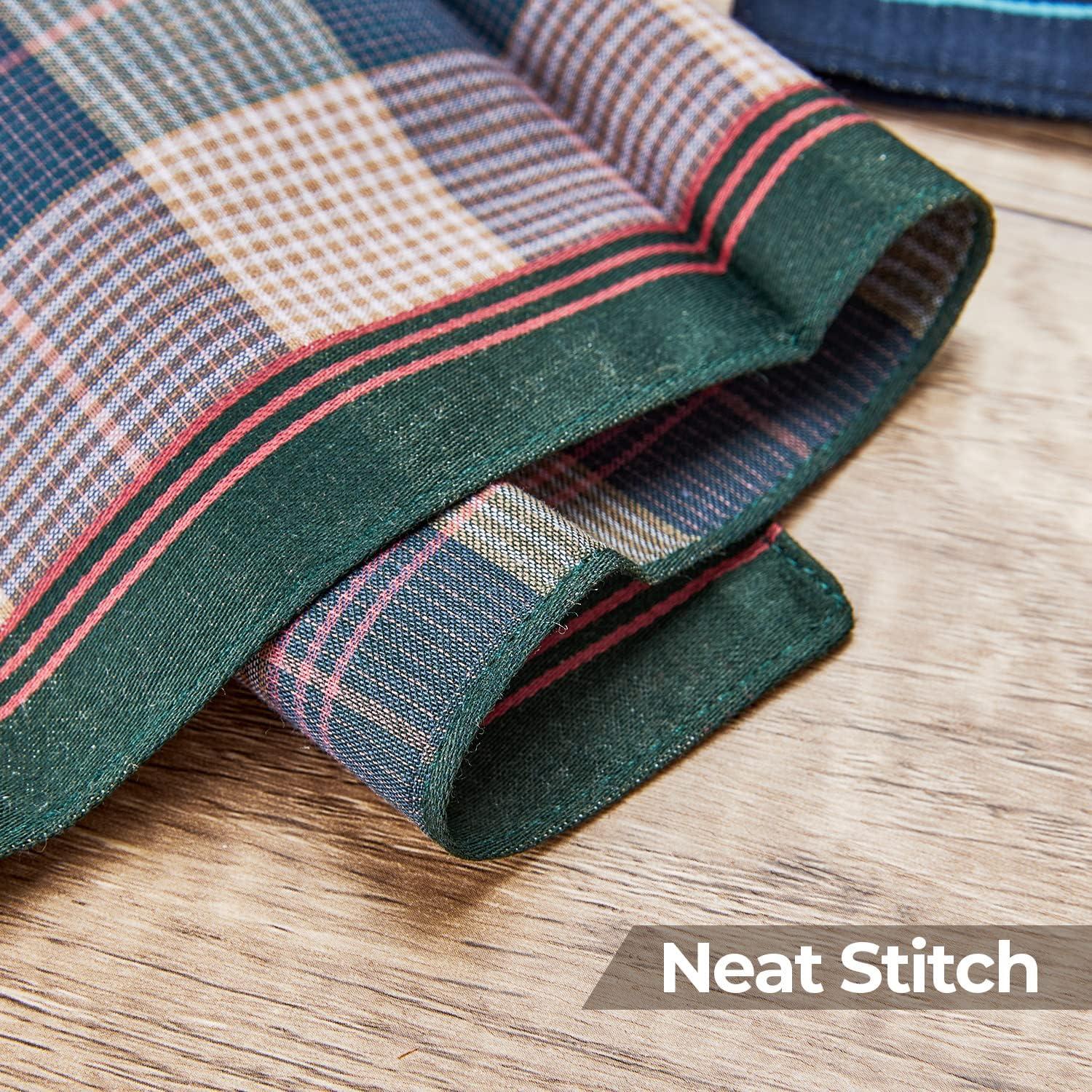 imageOhuhu Handkerchiefs for Men 12PCS 100 Cotton Classic Pocket Squares Set GiftBluegraygreen