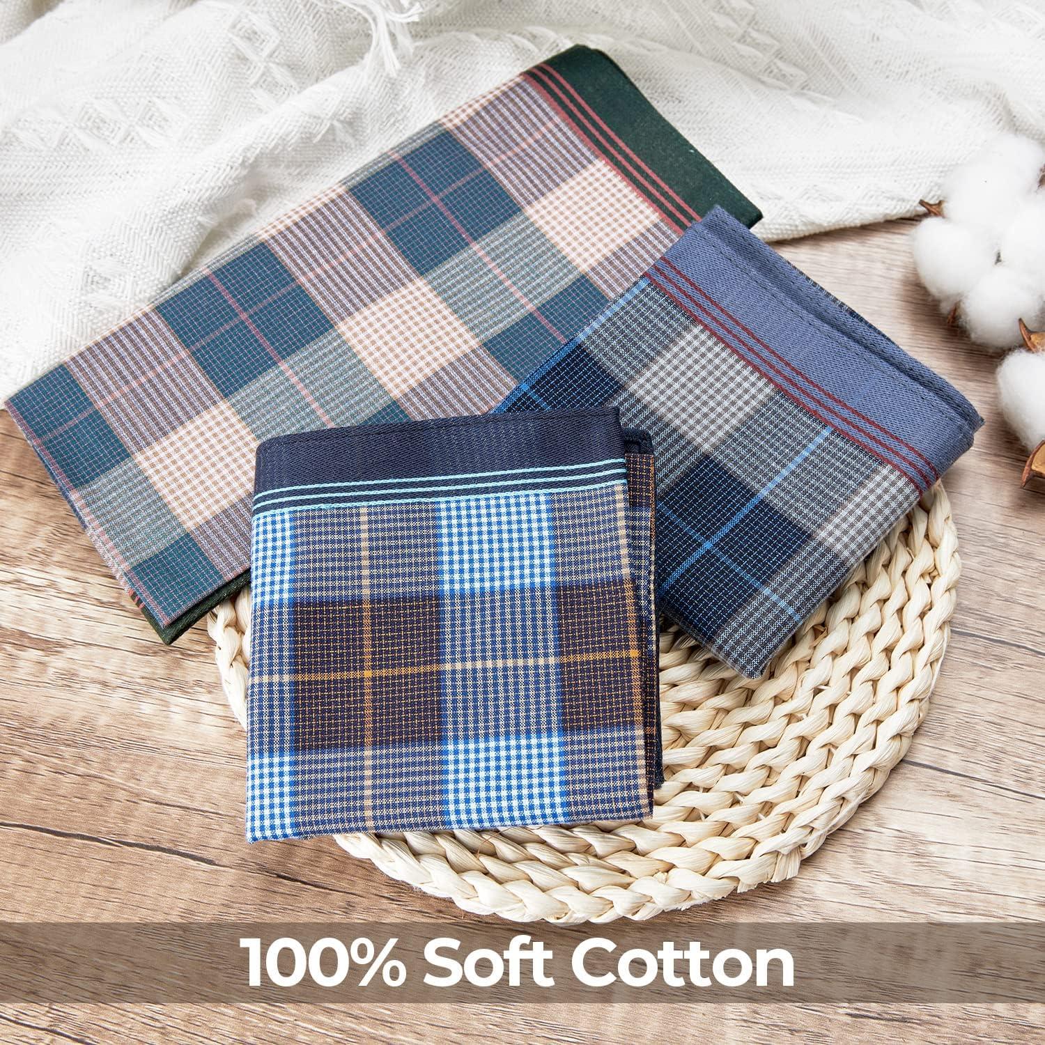 imageOhuhu Handkerchiefs for Men 12PCS 100 Cotton Classic Pocket Squares Set GiftBluegraygreen