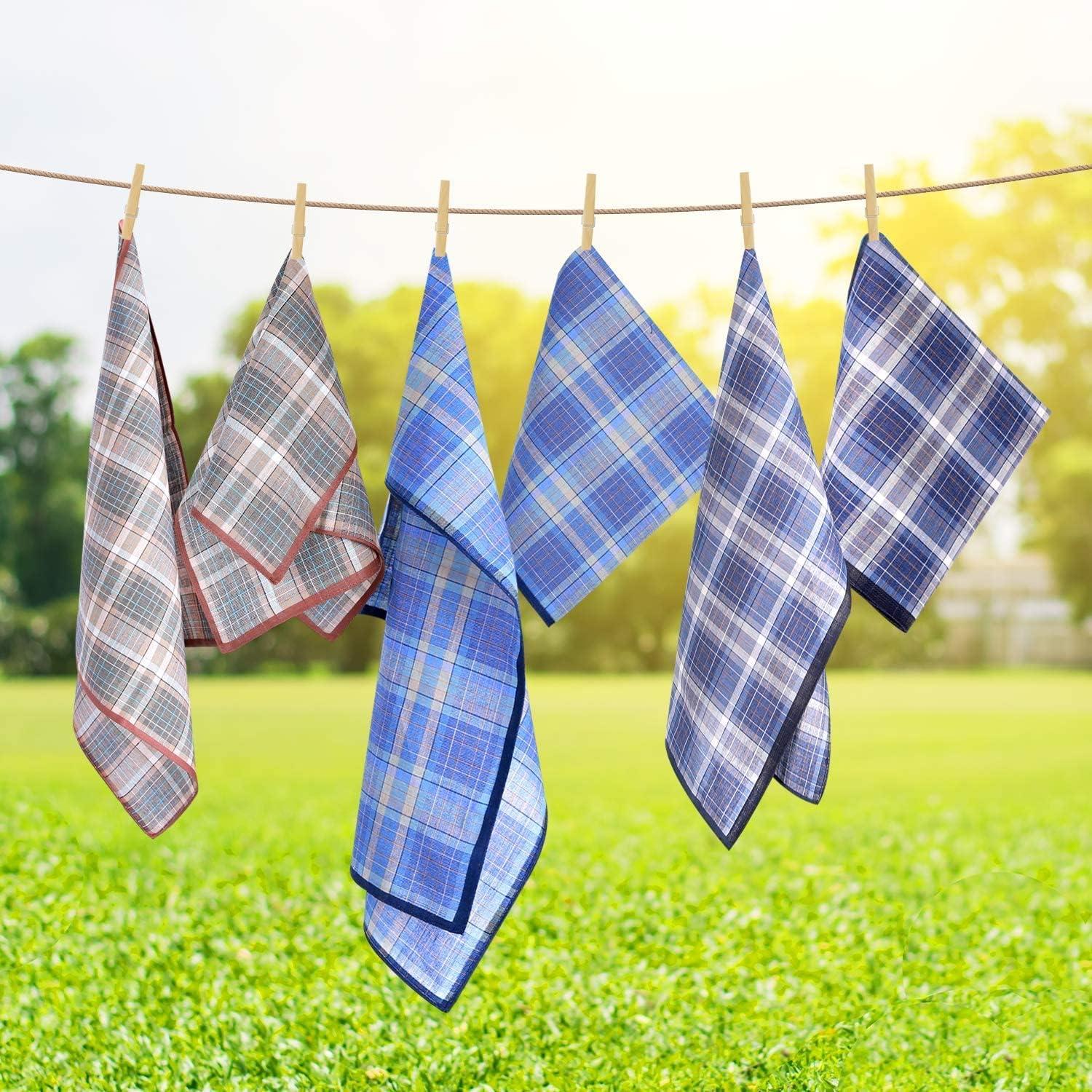 imageOhuhu Handkerchiefs for Men 12PCS 100 Cotton Classic Pocket Squares Set GiftLight Plaid 3 Colors