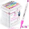 imageOhuhu Markers 48Color Double Tipped Brush amp Chisel Alcohol Markers for Adults Coloring Illustration Alcoholbased Art Marker Set with Unique Designed Grip Great Value Pack for BeginnersIllustration Tones