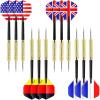 imageOhuhu Steel Tip Darts Professional Metal Darts with National Flag Flights 4 Styles  Dart Metal Tip Set 12 Pcs Metal Dart Darts for Dartboard with 3 Free PVC Dart Rods