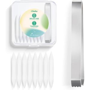 Ohuhu Markers Replacement Super Brush Nibs of Honolulu & Honolulu B Series – Pack of 8 – A Tweezer included – Comes in A Storage Box