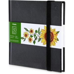 Ohuhu Sketchbook Marker Paper Pad: 8.3″x8.3″ Square Art Sketch Book Drawing Papers 78 Sheets/156 Pages 120 lb/200 gsm Hardcover Sketching Books for Alcohol Markers Heavyweight Sketchpad Christmas Gift(6.9″ x 6.5″)