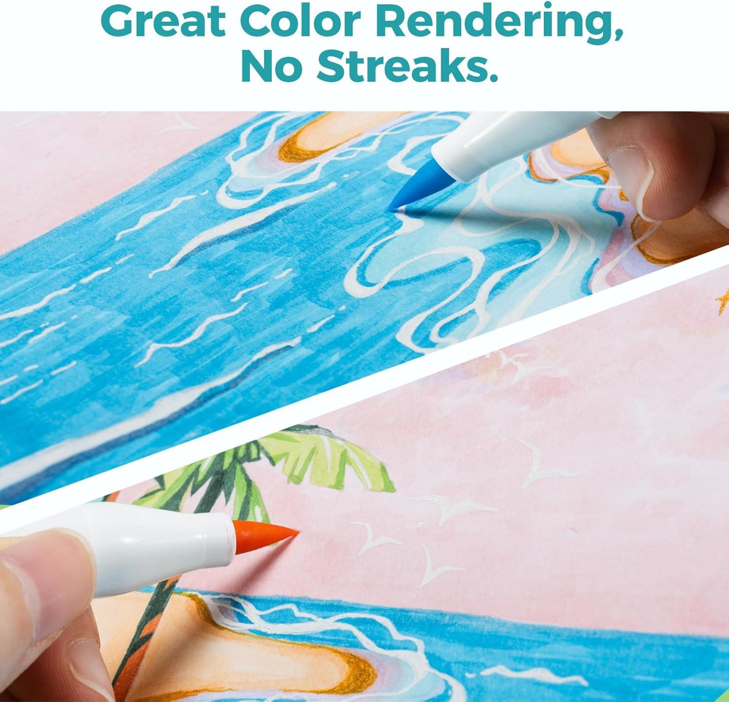 imageOhuhu DoubleSided Bleedproof Marker Pad 55x85 Small Paper Size 160 lb280 gsm Heavyweight Smooth Drawing Paper 50 Sheets100 Pages SpiralBound Sketchbook for Alcohol Markers9 x 12