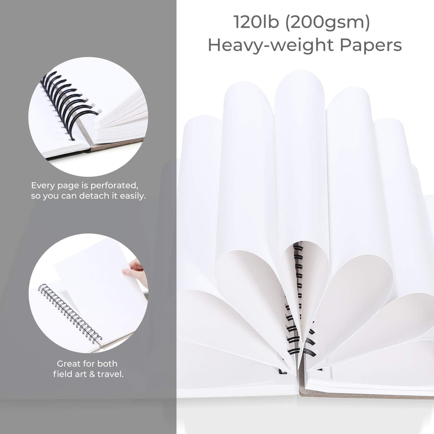 imageOhuhu Marker Pads Art Sketchbook 76x10 Large Paper Size 120 lb200 GSM Heavy Smooth Drawing Papers 60 Sheets120 Pages SpiralBound Sketch Book for Alcohol Markers Christmas Gift76 10