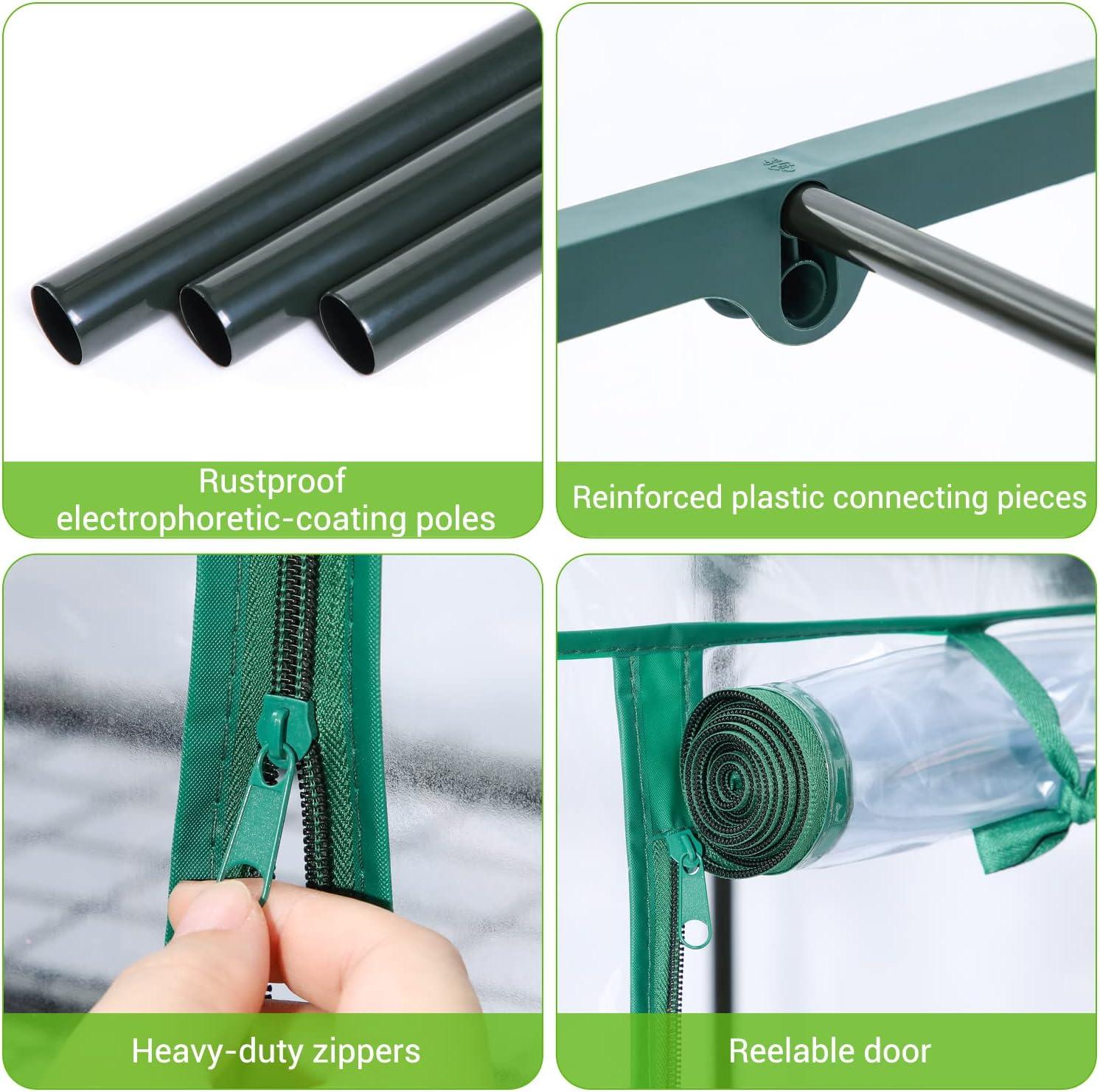 imageMini Greenhouse for Indoor Outdoor Ohuhu Small Plastic Plant Green House 5Tier Rack Stand Portable Greenhouses with Durable PE Cover for Seedling Ideal Gardening Gifts for Women MenPVC