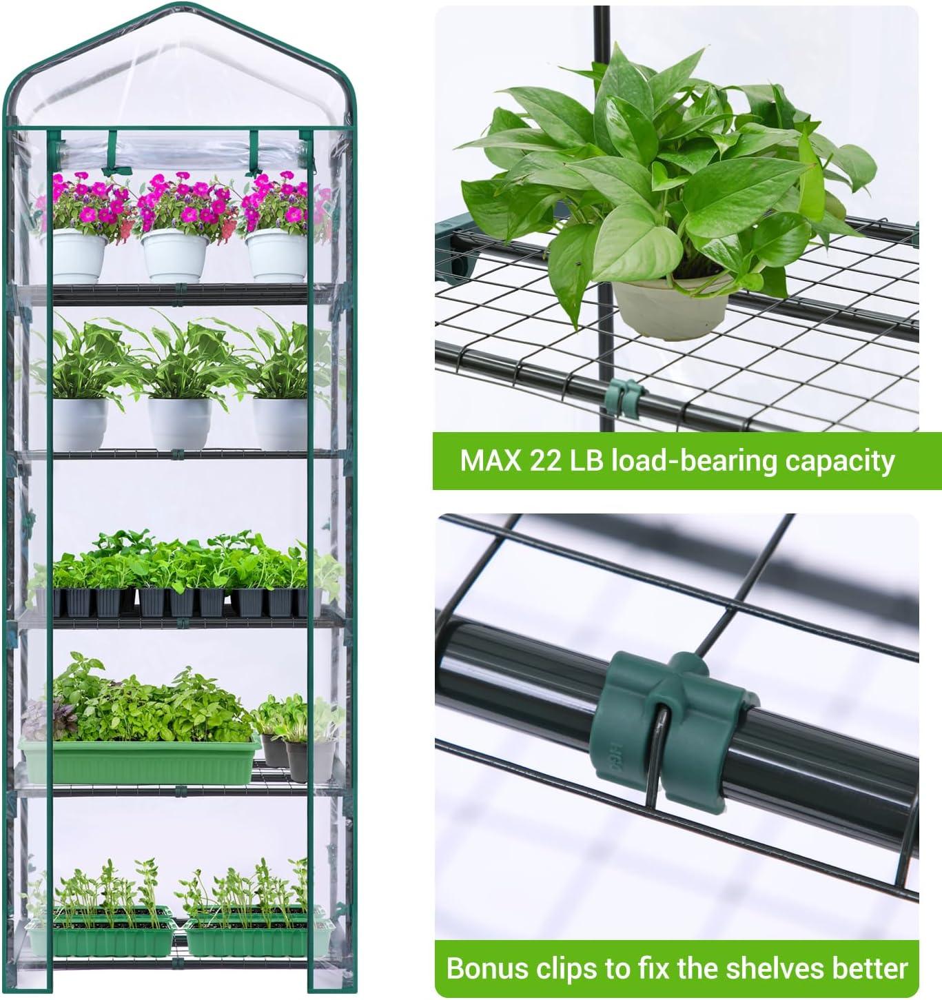 imageMini Greenhouse for Indoor Outdoor Ohuhu Small Plastic Plant Green House 5Tier Rack Stand Portable Greenhouses with Durable PE Cover for Seedling Ideal Gardening Gifts for Women MenPVC