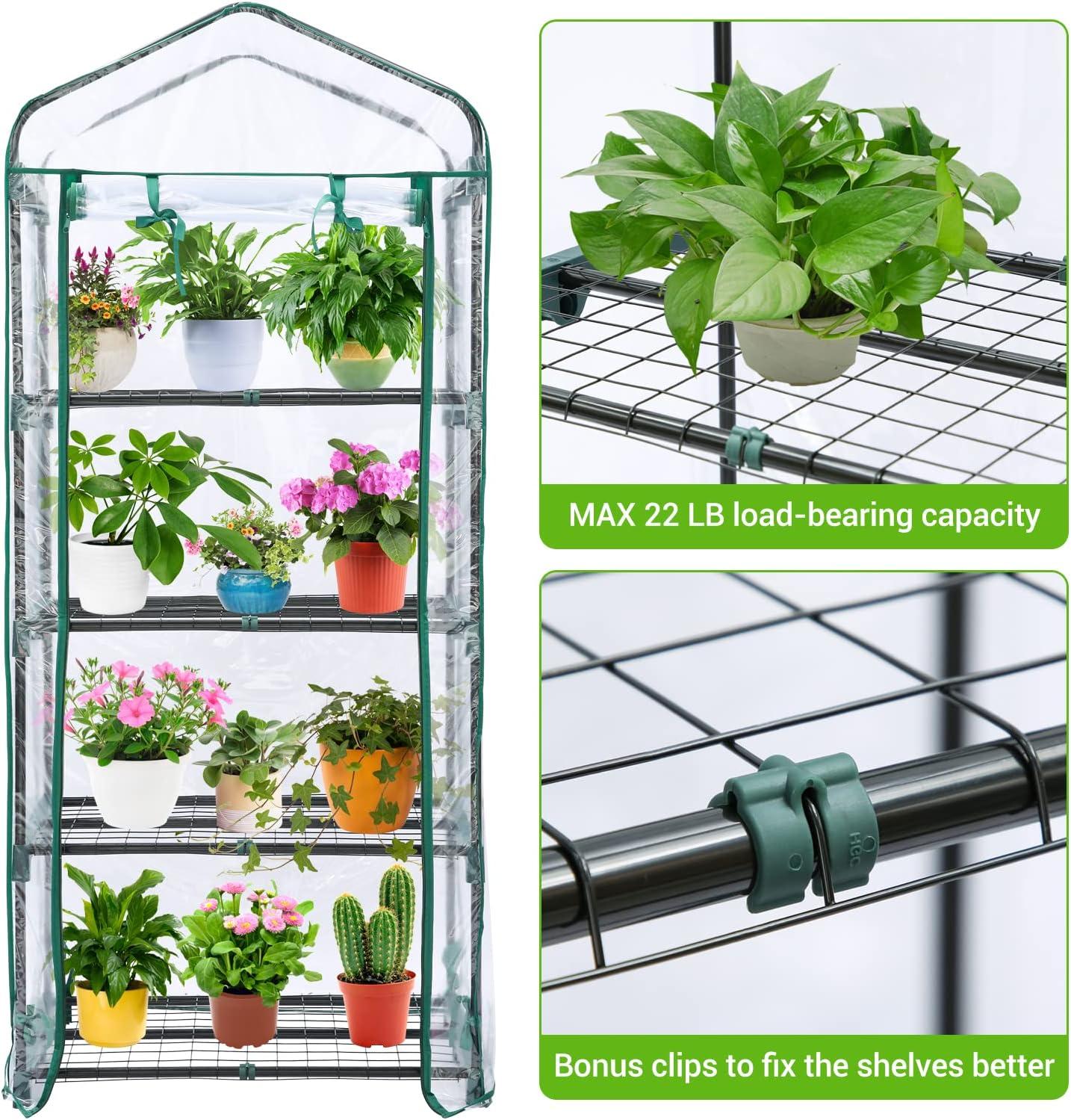 imageMini Greenhouse for Indoor Outdoor Ohuhu Small Plastic Plant Green House 5Tier Rack Stand Portable Greenhouses with Durable PE Cover for Seedling Ideal Gardening Gifts for Women MenPVC