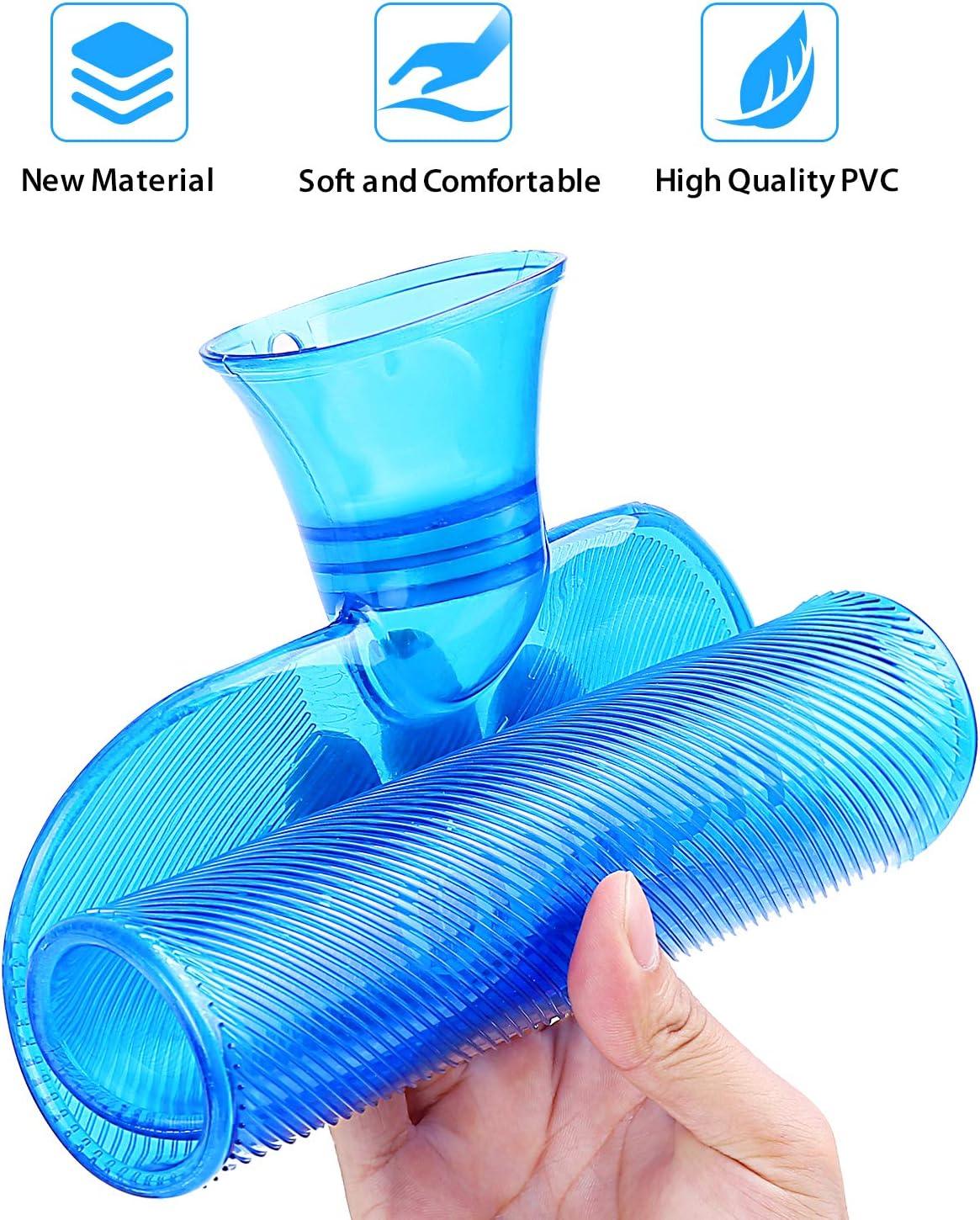 imageHot Water Bottle with Cover Ohuhu 2L Classic Premium Transparent Hot or Cold Water Bag with Knit Cover for Pain Relief Hot Pack Therapy 2000ml 68oz Blue Home and Outdoor