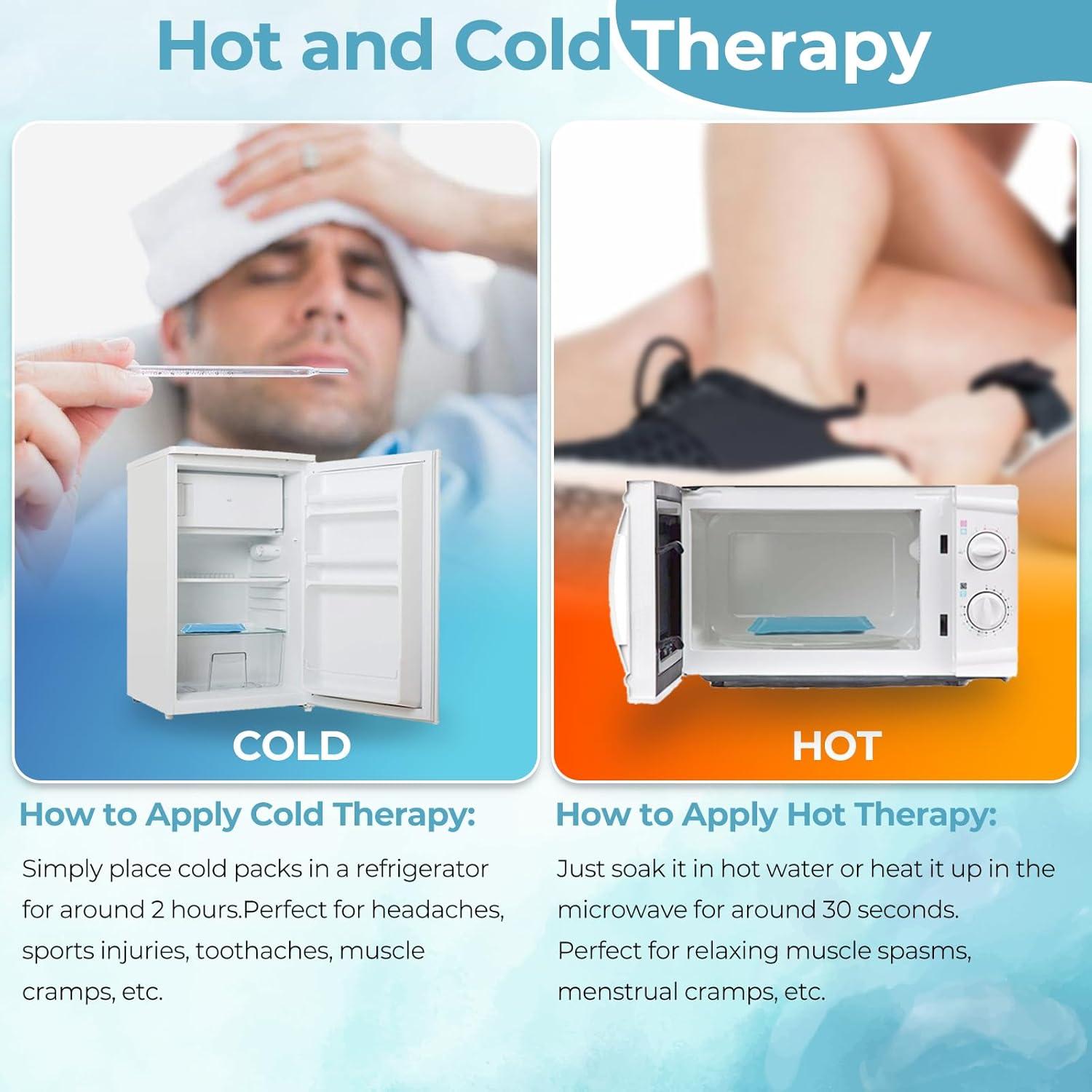 imageIce Packs for Injuries 14 X 11 Ohuhu 2 Pack Hot Cold Gel Ice Pack XLarge Reusable Ice Packs with Wrap Flexible Pain Relief for Shoulder Legs Knee Back Hip Aches Injury Muscle PainLight BlueLight Blue