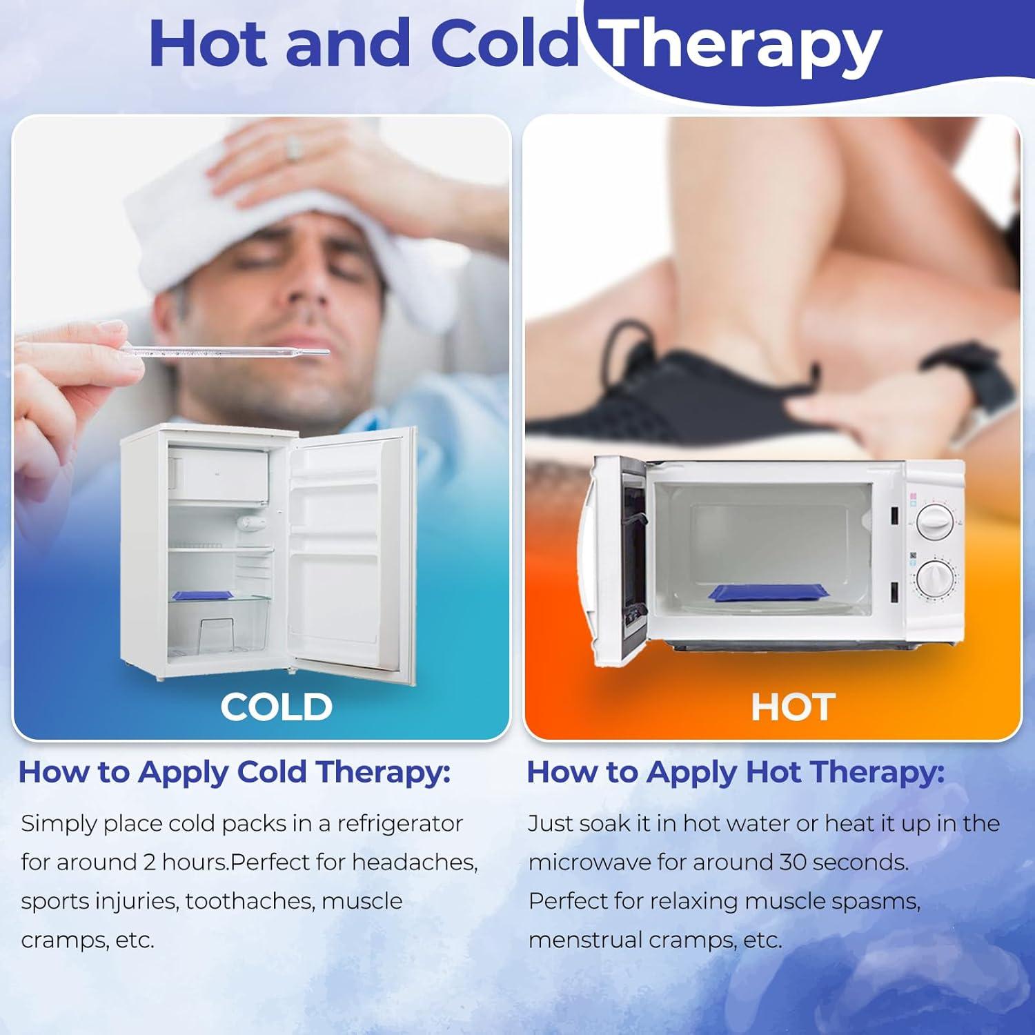 imageIce Packs for Injuries 14 X 11 Ohuhu 2 Pack Hot Cold Gel Ice Pack XLarge Reusable Ice Packs with Wrap Flexible Pain Relief for Shoulder Legs Knee Back Hip Aches Injury Muscle PainLight BlueBlue2 Pack