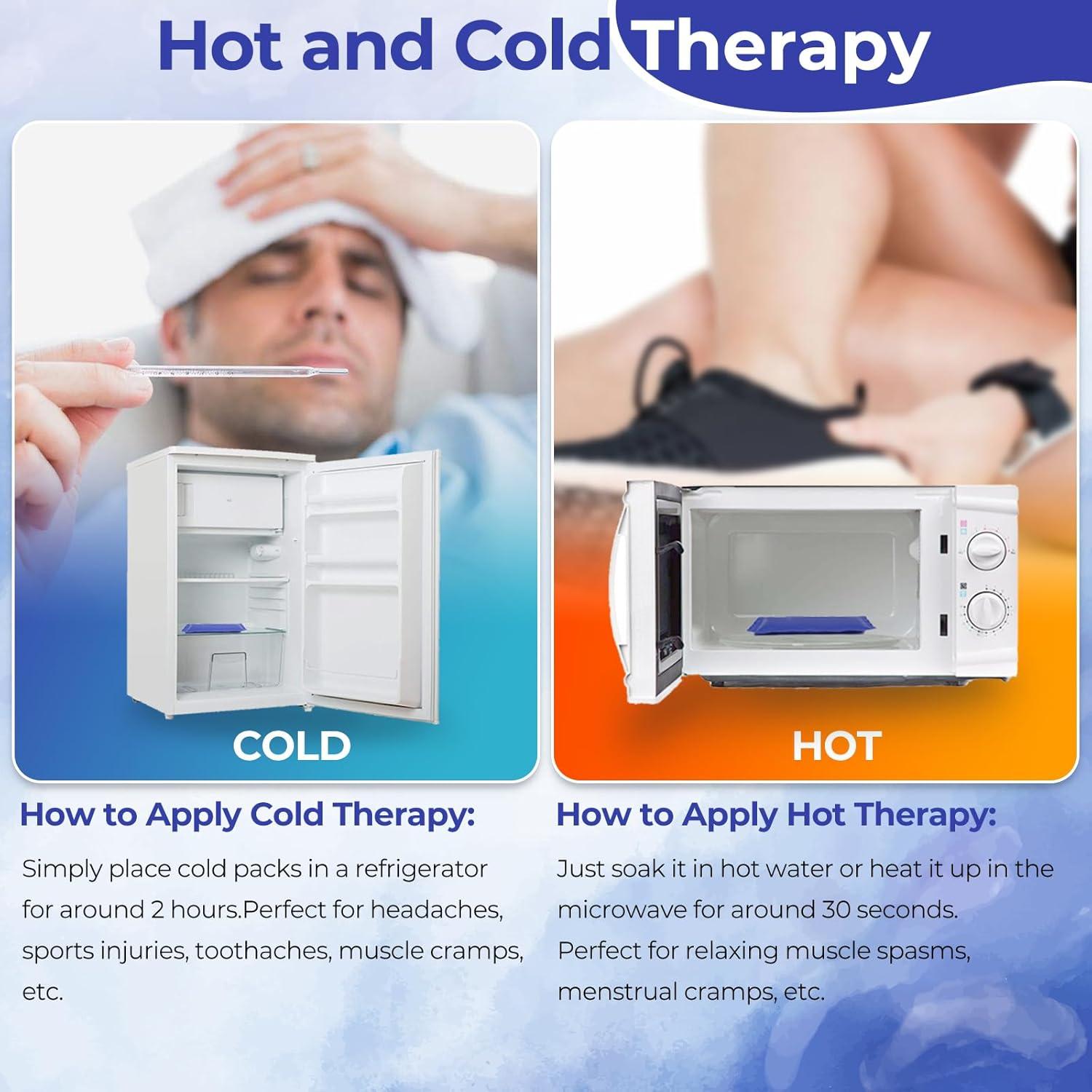 imageIce Packs for Injuries 14 X 11 Ohuhu 2 Pack Hot Cold Gel Ice Pack XLarge Reusable Ice Packs with Wrap Flexible Pain Relief for Shoulder Legs Knee Back Hip Aches Injury Muscle PainLight BlueBlue