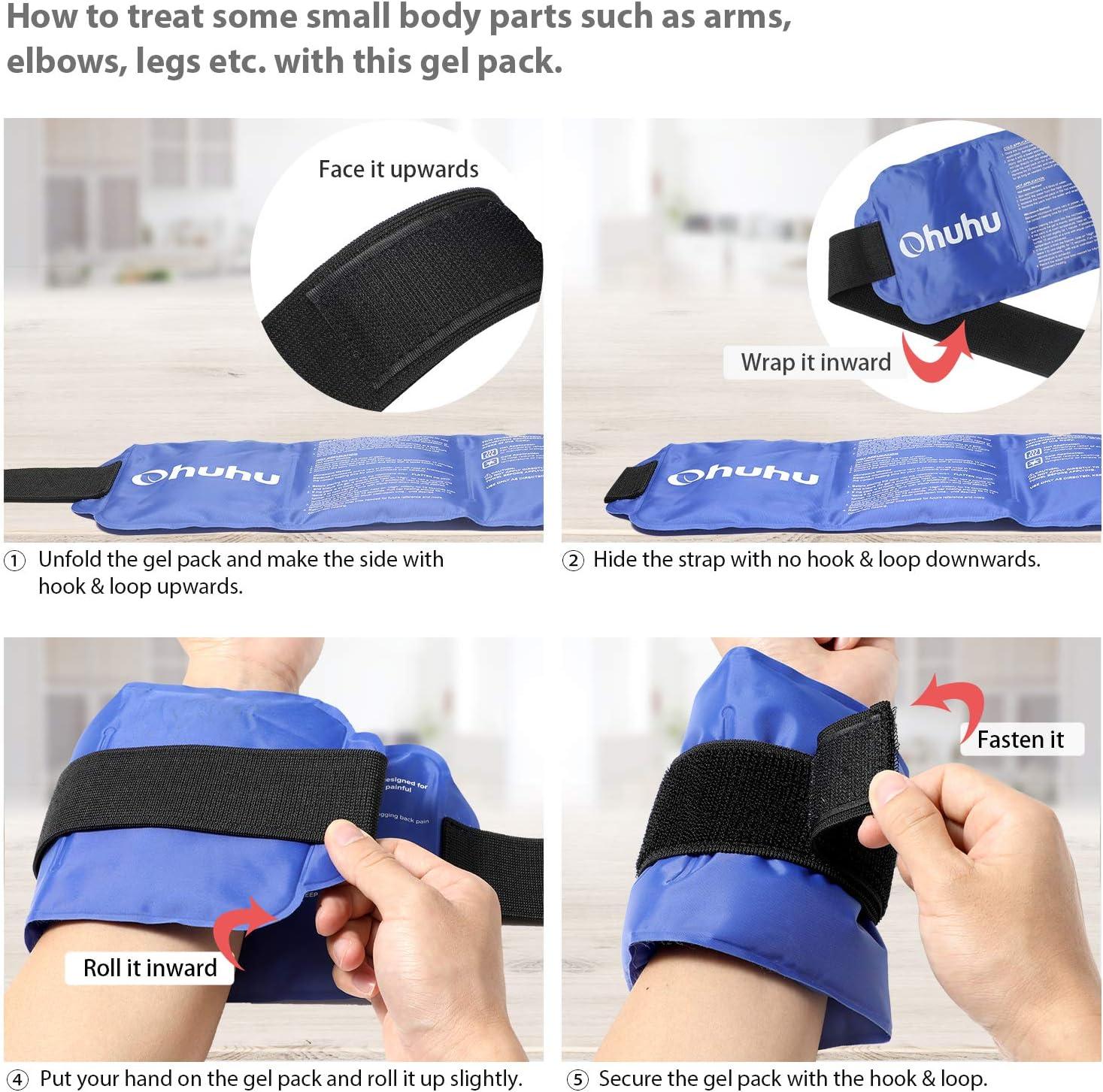 imageOhuhu Reusable Gel Cold amp Hot Therapy Pack with Strap for Shoulder Knee Ankle Back Neck Waist Arm Calves Hip Pain Relief M