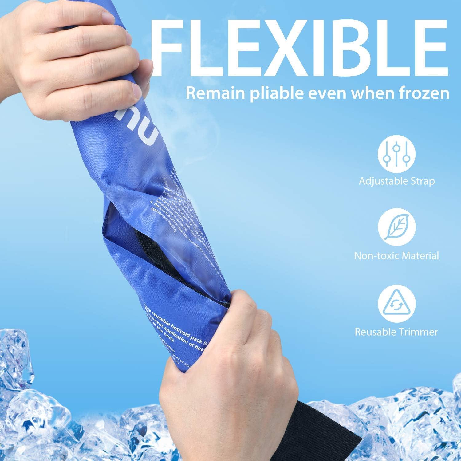 imageOhuhu Reusable Gel Cold amp Hot Therapy Pack with Strap for Shoulder Knee Ankle Back Neck Waist Arm Calves Hip Pain Relief M