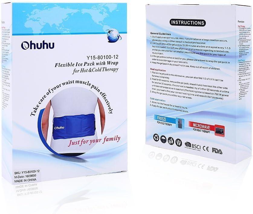 imageOhuhu Reusable Gel Cold amp Hot Therapy Pack with Strap for Shoulder Knee Ankle Back Neck Waist Arm Calves Hip Pain Relief M