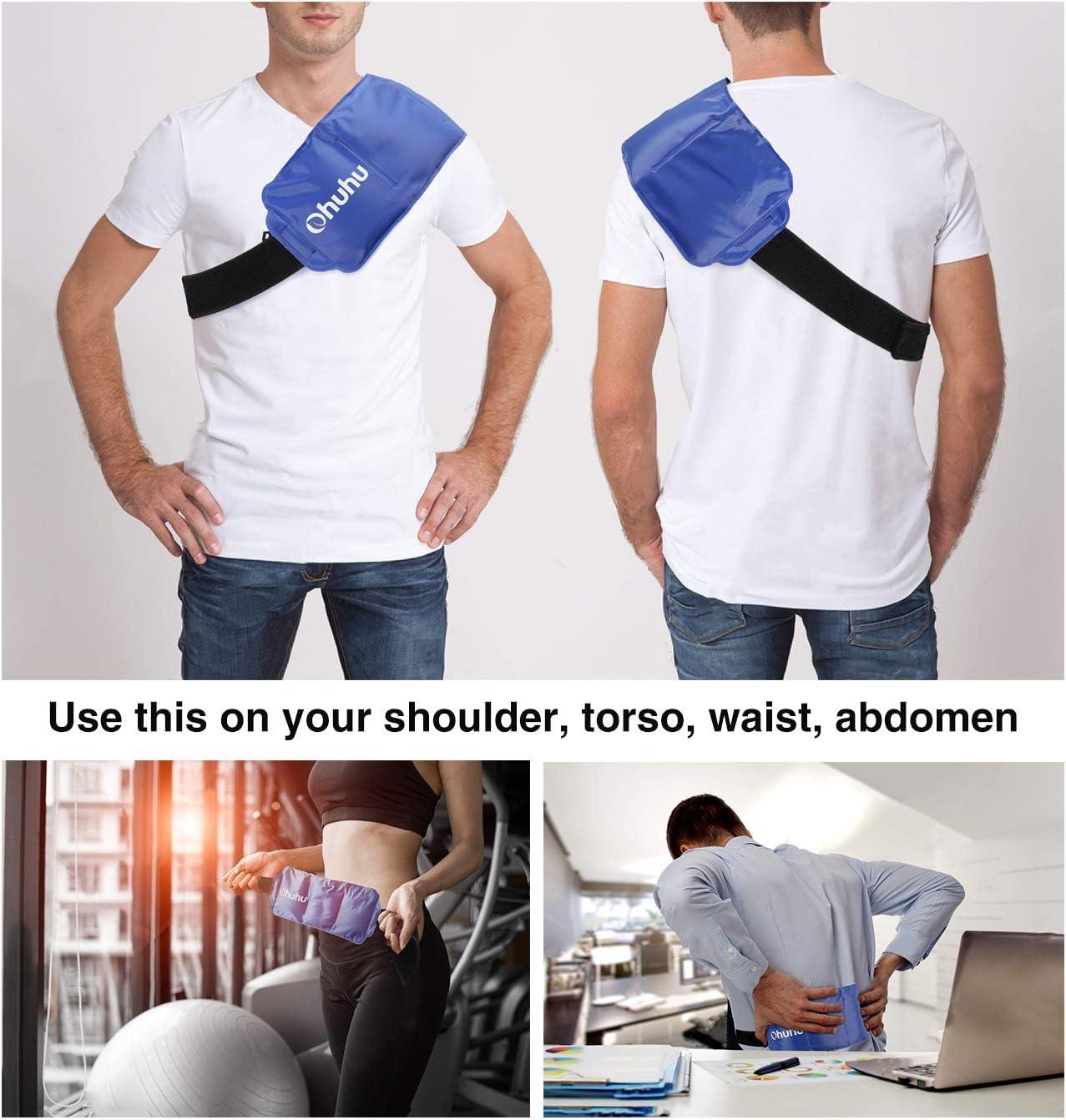 imageOhuhu Reusable Gel Cold amp Hot Therapy Pack with Strap for Shoulder Knee Ankle Back Neck Waist Arm Calves Hip Pain Relief M