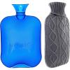 imageHot Water Bottle with Cover Ohuhu 2L Classic Premium Transparent Hot or Cold Water Bag with Knit Cover for Pain Relief Hot Pack Therapy 2000ml 68oz Blue Home and Outdoor