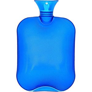 Hot Water Bottle, Ohuhu 2L Classic Premium Transparent Hot or Cold Water Bag for Pain Relief Hot Pack Therapy 2000ml 68oz, Blue, Home and Outdoor