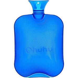 Ohuhu 2L Hot Water Bottle for Pain Relief Hot Therapy Classic Transparent Blue Hot Water Bottles