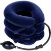 imageOhuhu Neck Traction Neck Cervical Traction Collar Device for Neck Shoulder Back Head Pain Relief Inflatable Spine Alignment Pillow Dark Blue