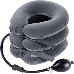 Ohuhu Neck Cervical Traction Collar Device for Neck and Back Dark Grey (Dark Grey)