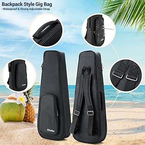 image23 Inch Ukelele for Adults Ohuhu Concert Ukuleles for Uke Beginners with Ukalalee Backpack Style Gig Bag Ukelele Strap Strap Pins and Aquila Strings Installed for Mother Father Gift Idea