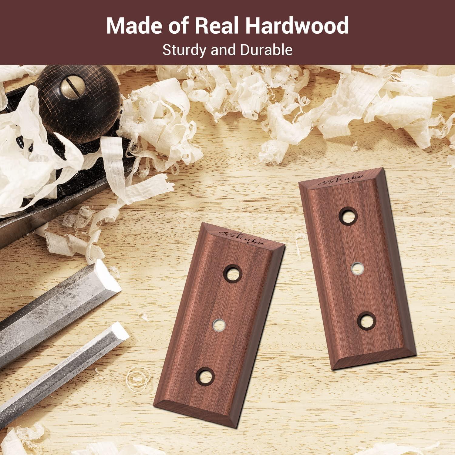 imageOhuhu Guitar Wall Hangers 2Pack Guitar Wall Mount with Screws AntiSlip V Shape Rotatable Hardwood Guitar Mount Hook Holder Stand for Electric Acoustic Guitar Ukulele Bass Banjo Mandolin Walnut