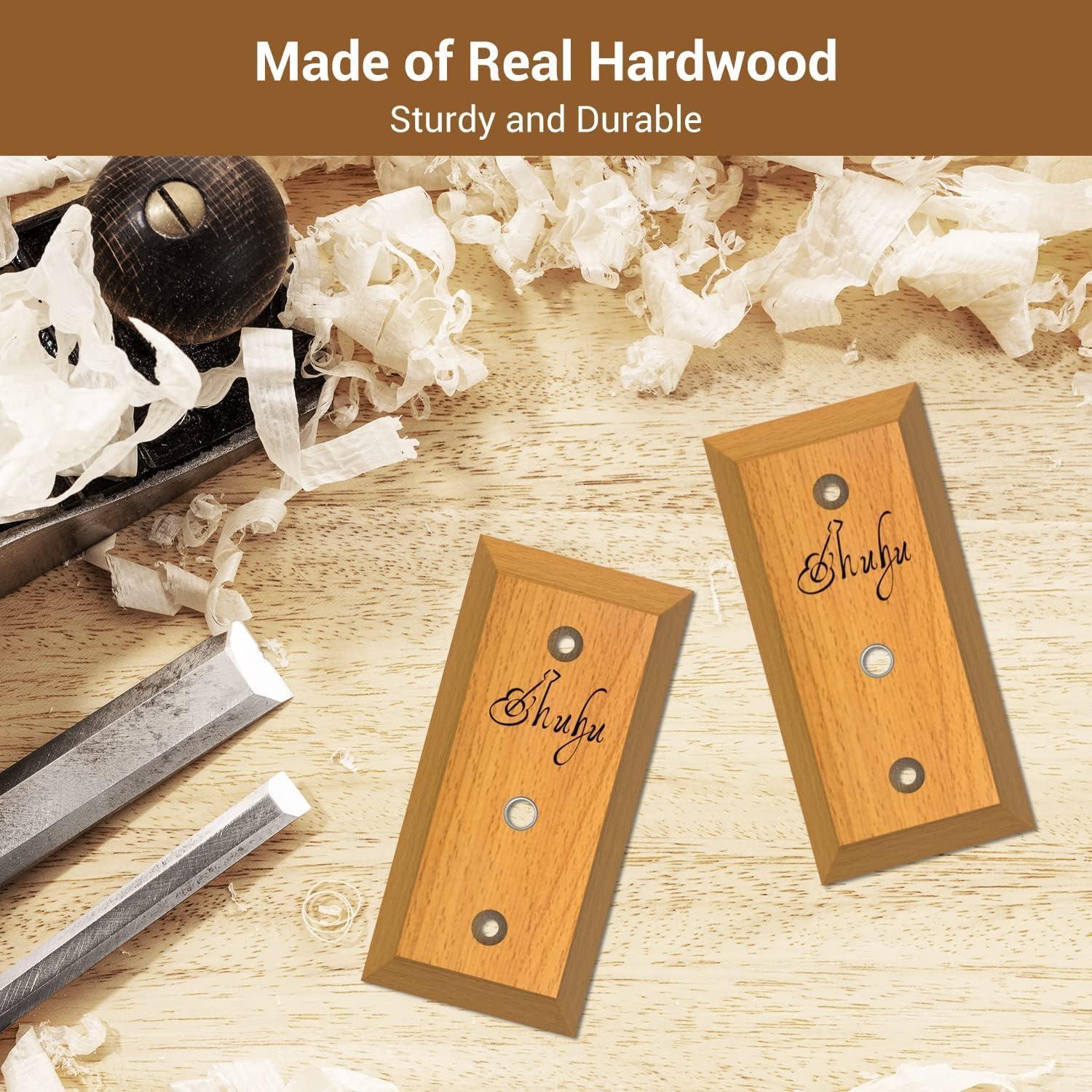 imageOhuhu Guitar Wall Mount Hanger 2Pack Rotatable Hardwood Guitar Hangers with Screws Adjustable Stopper Guitar Mount Hook Holder Stand for Acoustic Electric Guitar Banjo Bass Ukulele Mandolin Wood