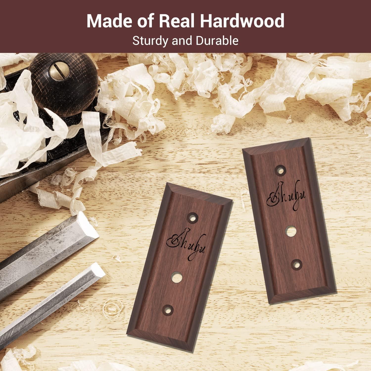 imageOhuhu Guitar Wall Mount Hanger 4Pack Rotatable Hardwood Guitar Hangers with ScrewsAdjustable Stopper Guitar Mount Hook Holder Stand for Ukulele Bass Electric Acoustic Guitar Banjo MandolinWalnut